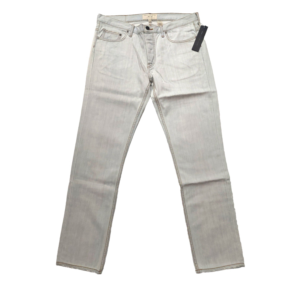 New MARC by MARC JACOBS MJ 110 Low Rise Slim Straight Light Indigo Jeans 36x34